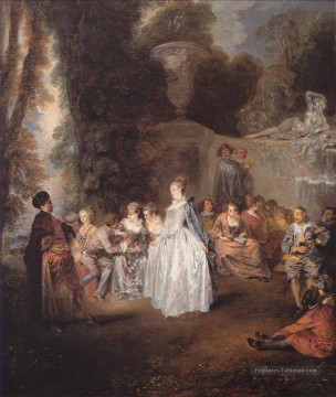  antoine tableaux - Les Fêtes venitiennes Jean Antoine Watteau classique rococo